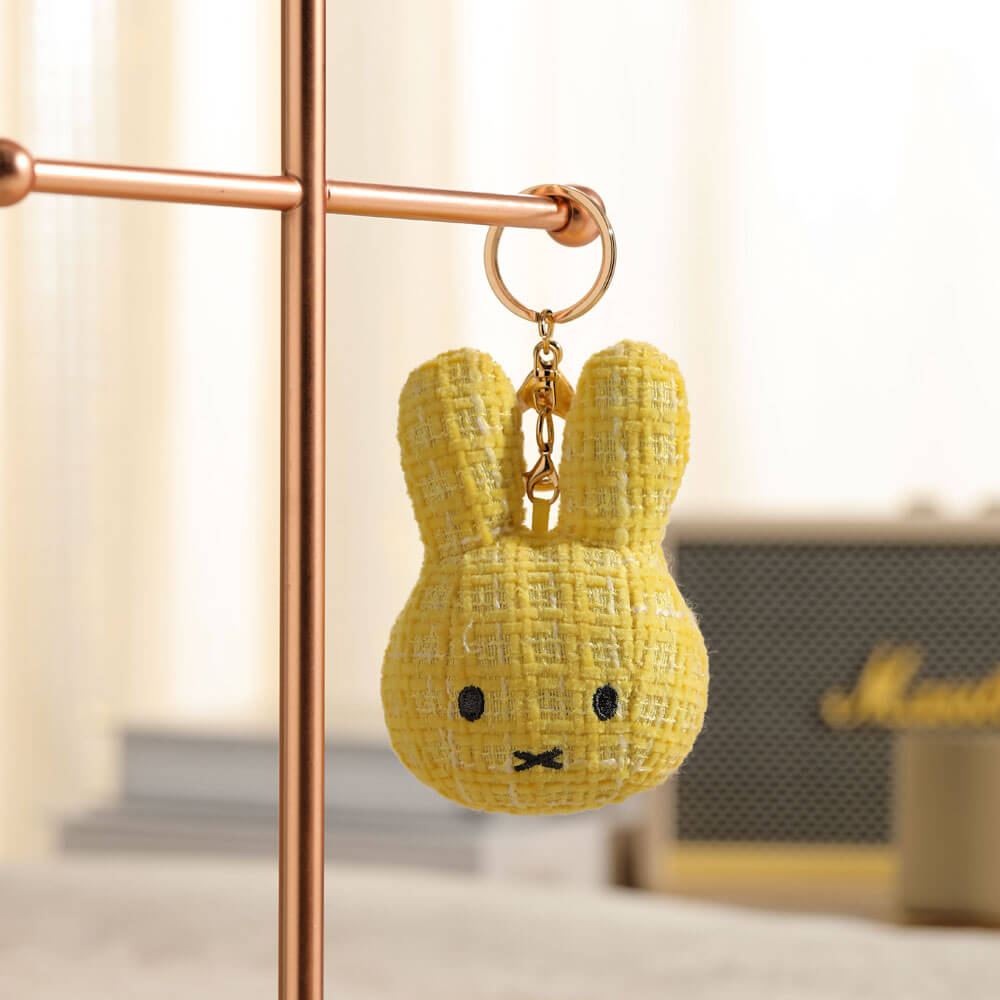 Miffy Face Plush Keyring Yellow