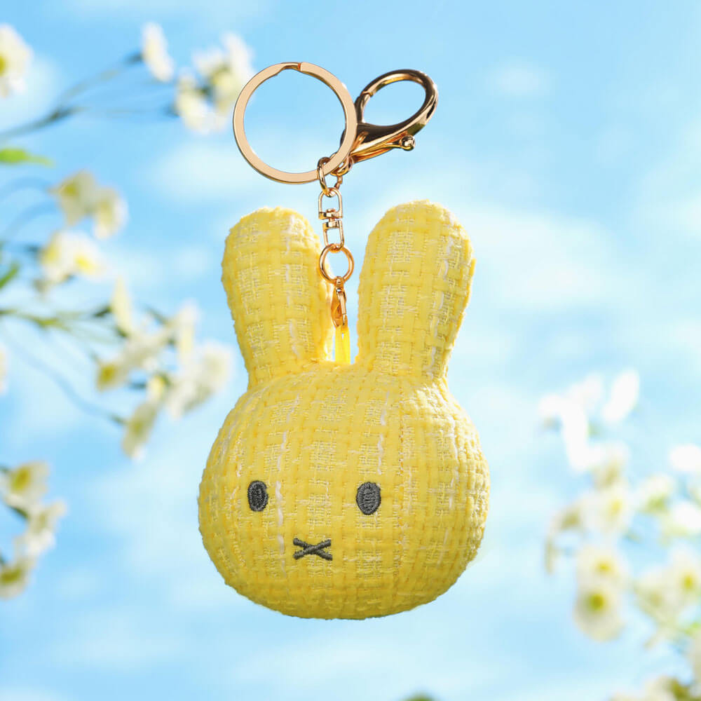 Miffy Face Plush Keyring Yellow