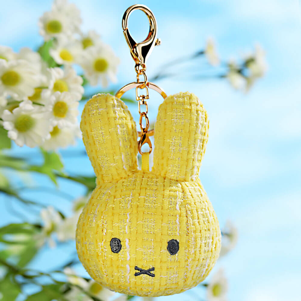 Miffy Face Plush Keyring Yellow