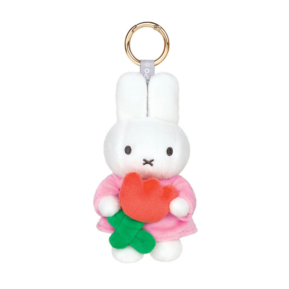 Miffy Plush Keyring with Tulip