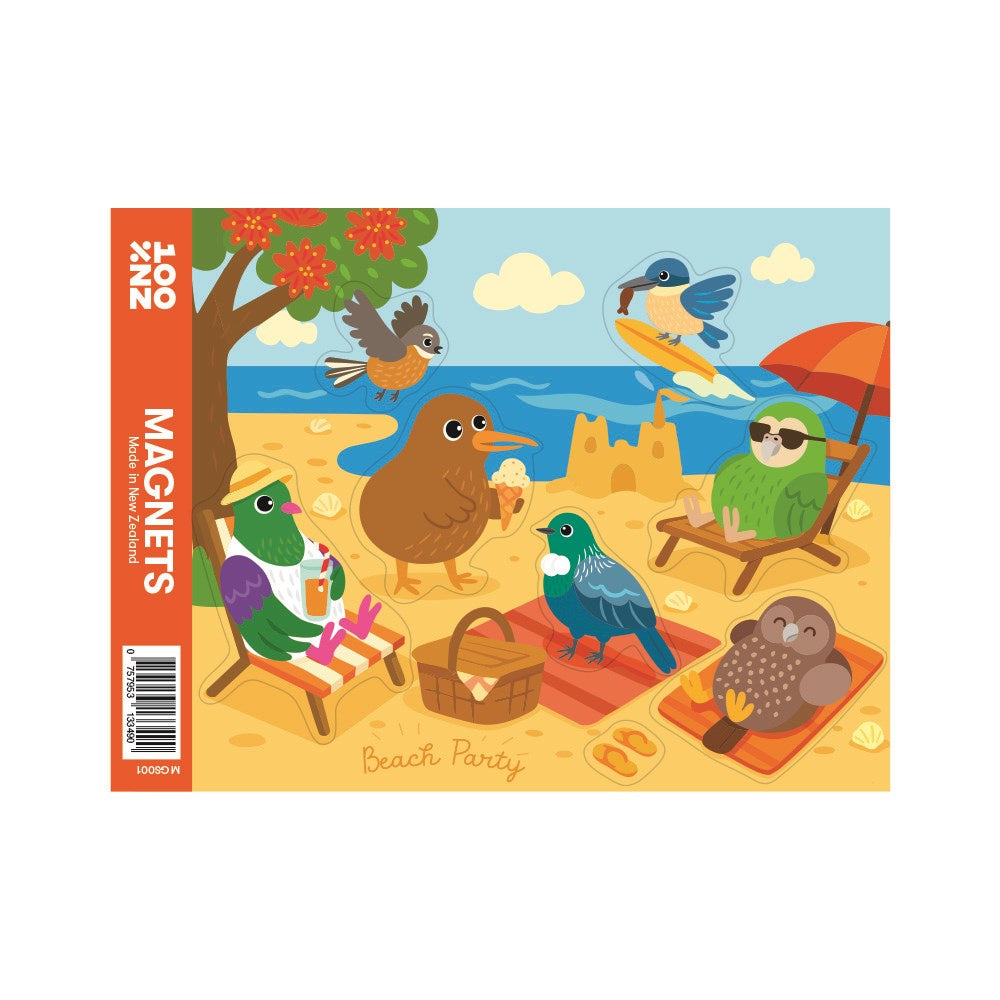100% NZ Magnet Set Beach Party