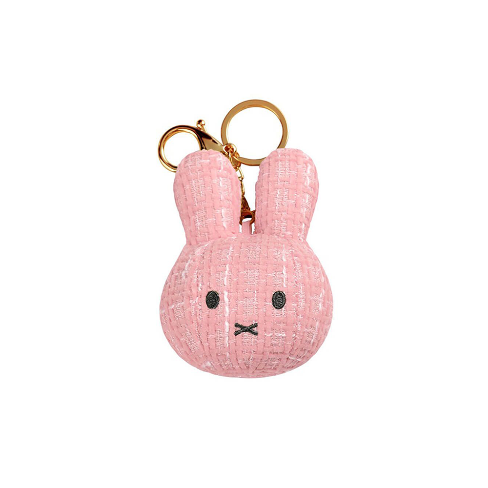 Miffy Face  Plush Keyring Baby Pink