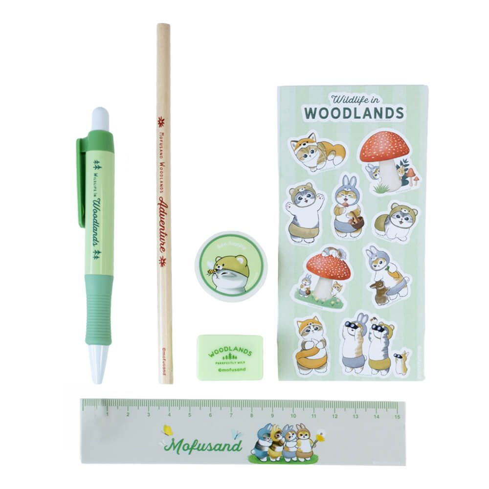 Mofusand Woodlands Stationery Set in Pouch