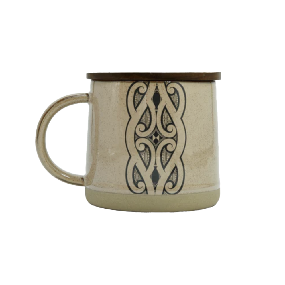 Moana Road - Miriama Grace-Smith Ceramic Mug with Wooden Coaster Lid Brown