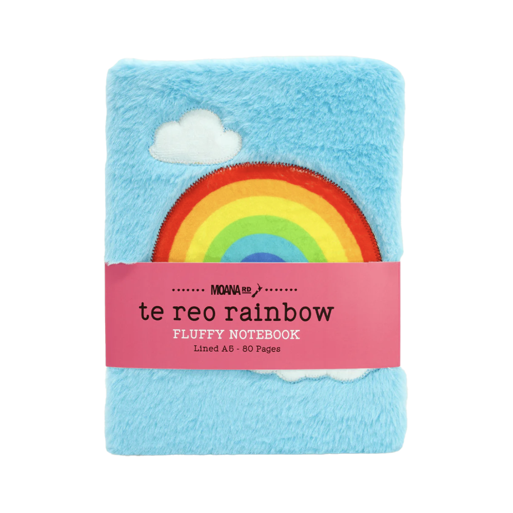 Moana Road Fluffy Notebook Te Reo Rainbow