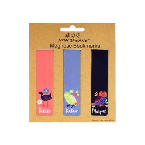 New Zealand Magnetic Bookmark NZ Birds Folk Set of 3