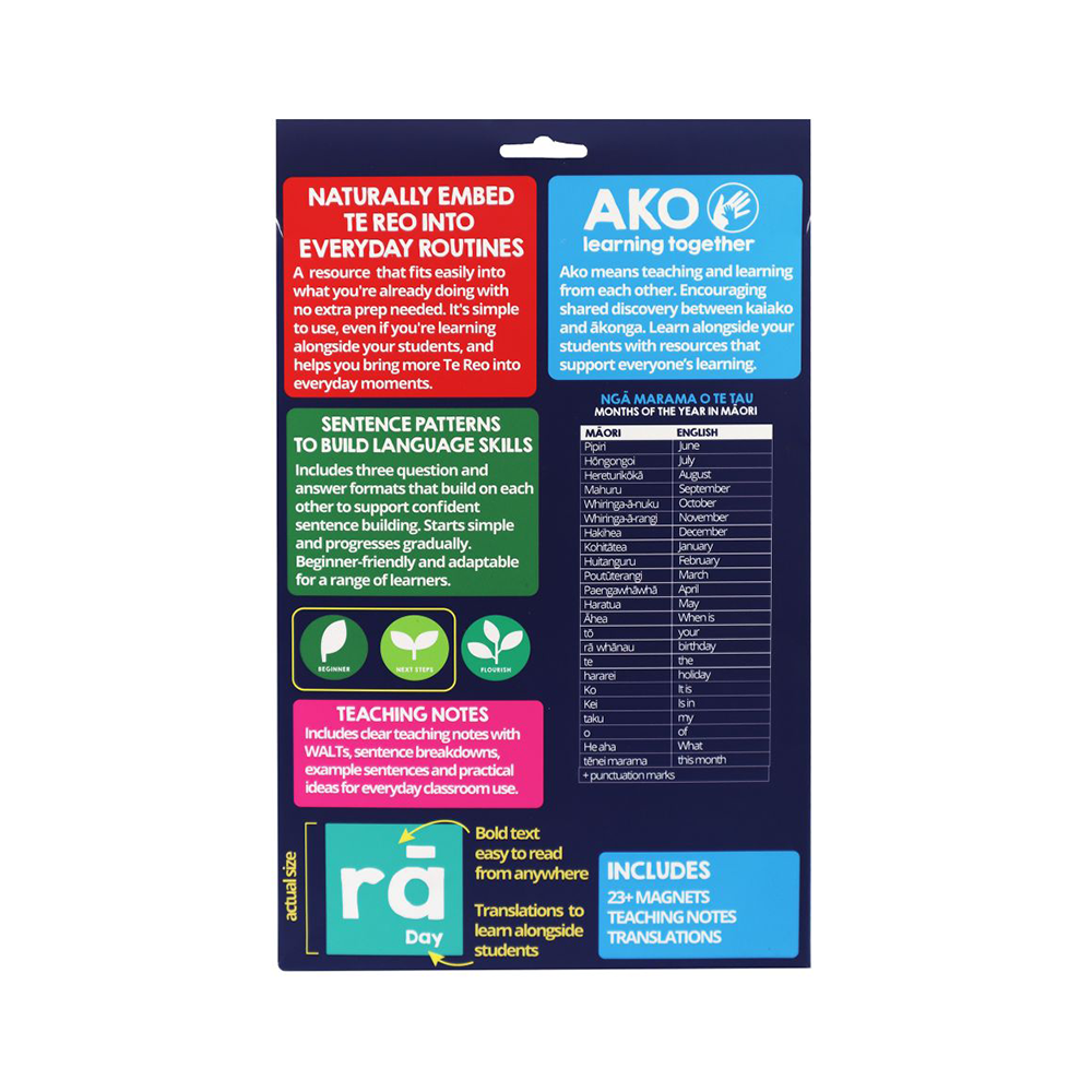 Magnetic Months in Te Reo Maori 23 plus pieces