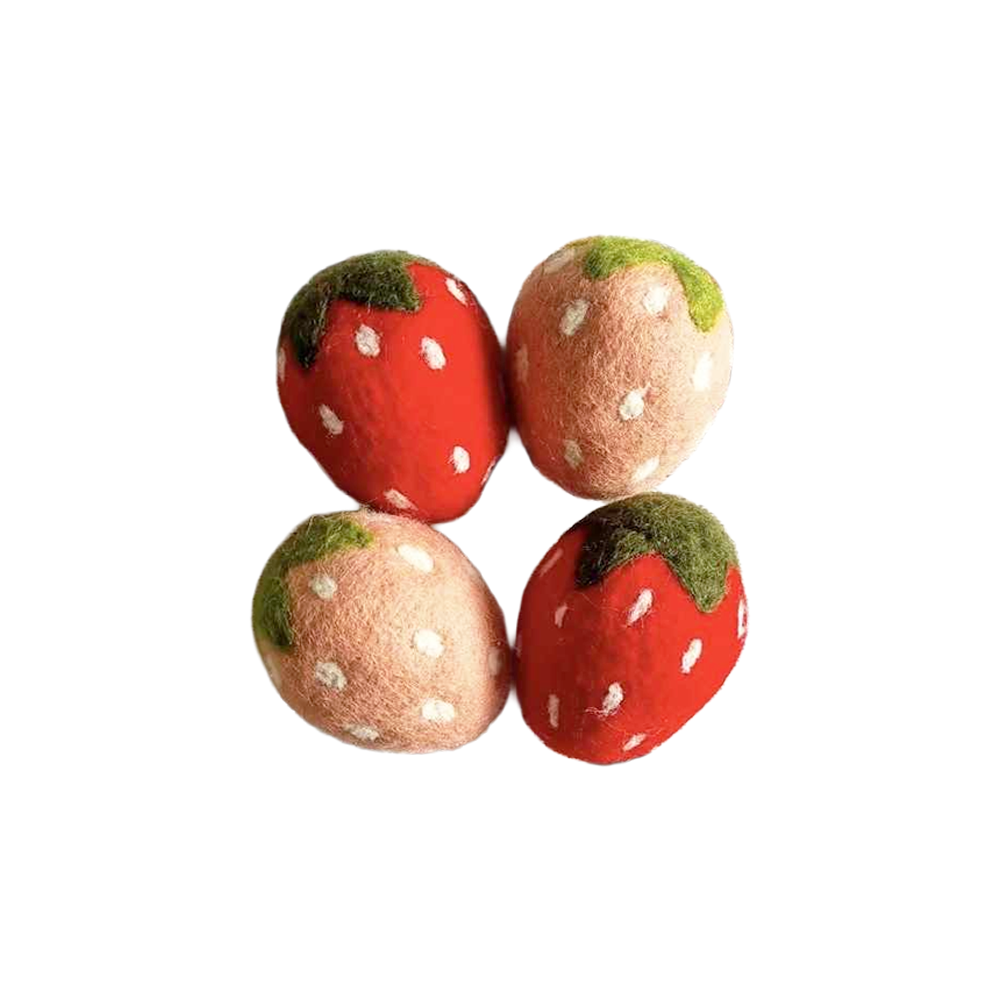 100%wool felt strawberry