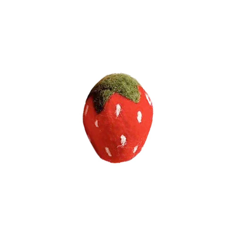 100% wool felted strawberry