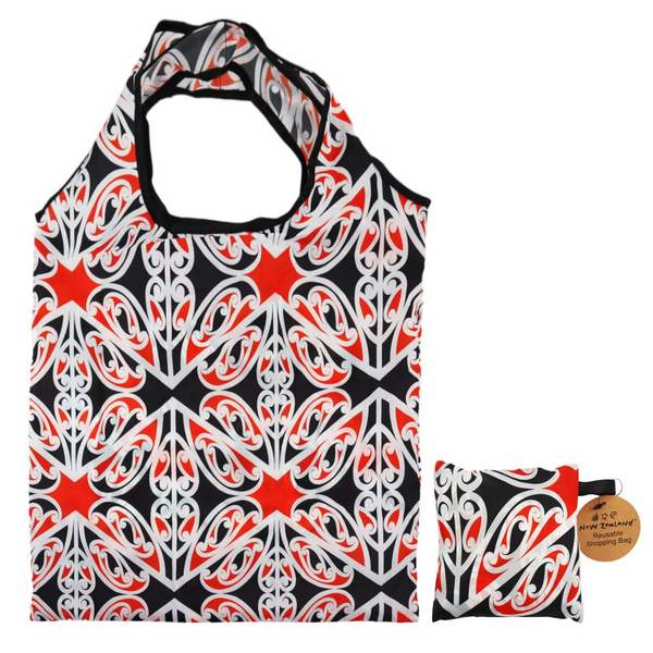 New Zealand Foldable Shopping Bag Ivan Tuari Māori Design