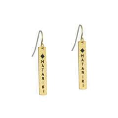 Little Taonga Earrings Te Reo Matariki Gold