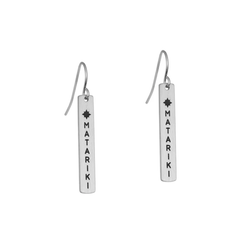 Little Taonga Earrings Te Reo  Matariki Silver