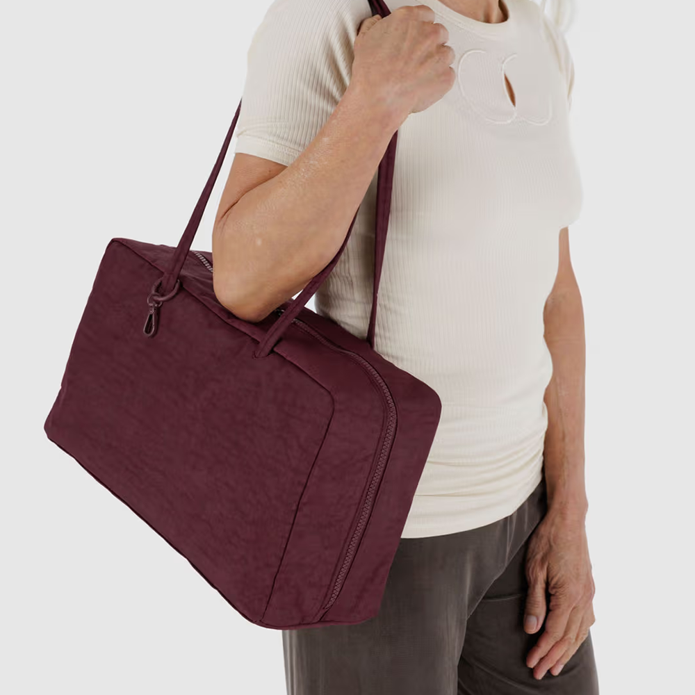 Baggu Medium Nylon Bowler Bag Mahogany