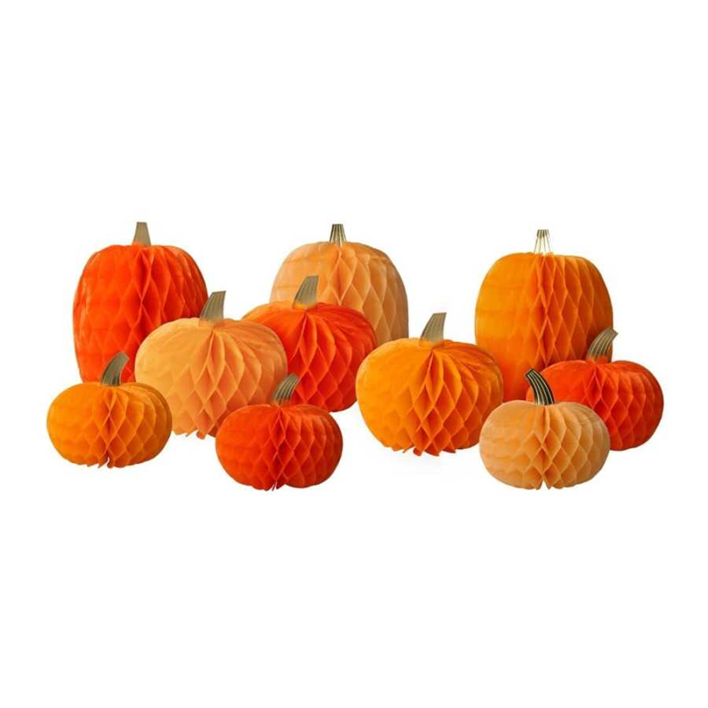 Meri Meri Honeycomb Paper Pumpkin Assorted