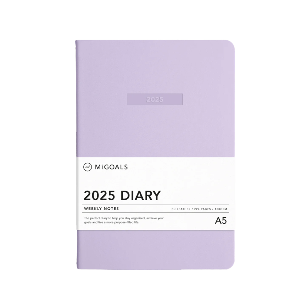 MiGoals 2025 Class Diary Weekly Notes A5 Soft Cover Lilac