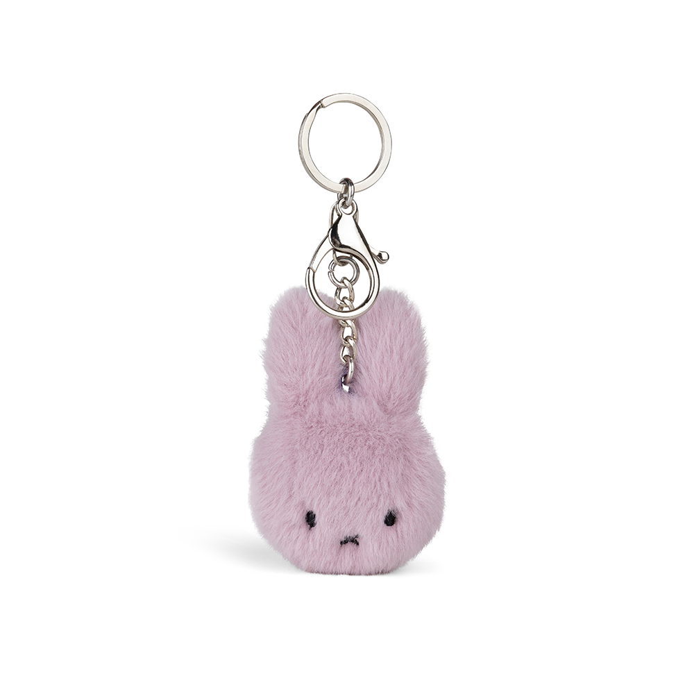 Bon Ton Toys x Miffy Keychain Fuzzy Plush Face Lilac