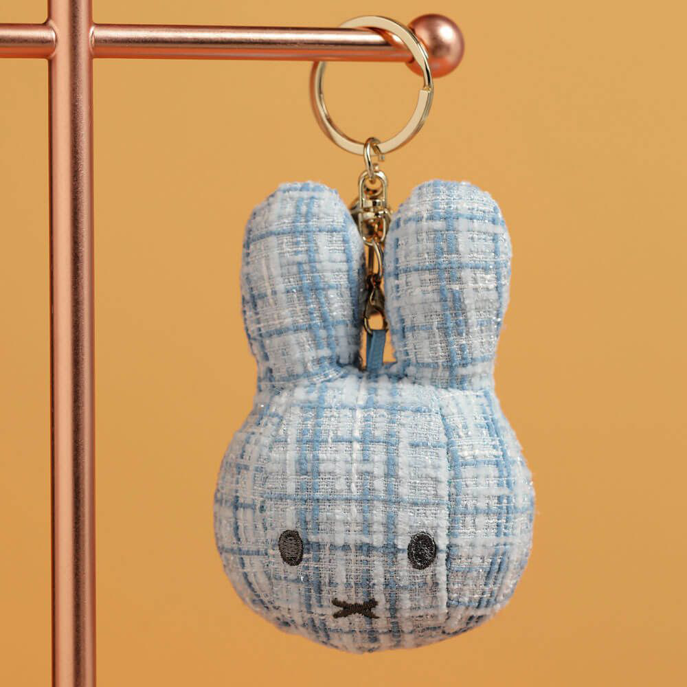 Miffy Face Plush  Keyring  Baby Blue