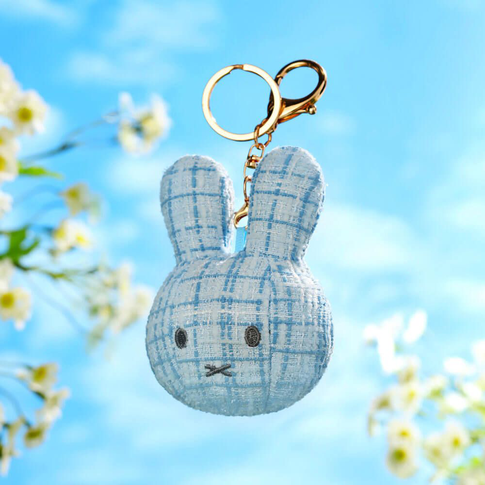 Miffy Face Plush  Keyring  Baby Blue