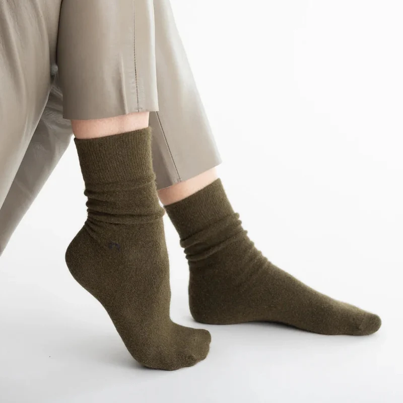 Nooan Possum Merino Wool Socks Hamilton Military Olive
