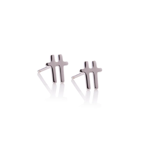Ever Swish Stud Earrings Silver