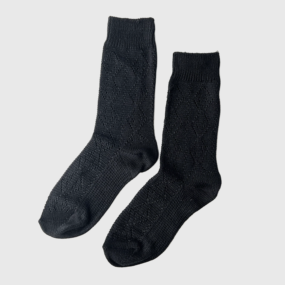 Le Bon Shoppe Modal Eyelet Socks Jet Black