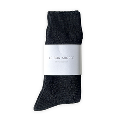 Le Bon Shoppe Modal Eyelet Socks Jet Black