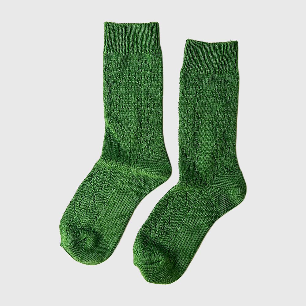 Le Bon Shoppe Modal Eyelet Socks Palm Green