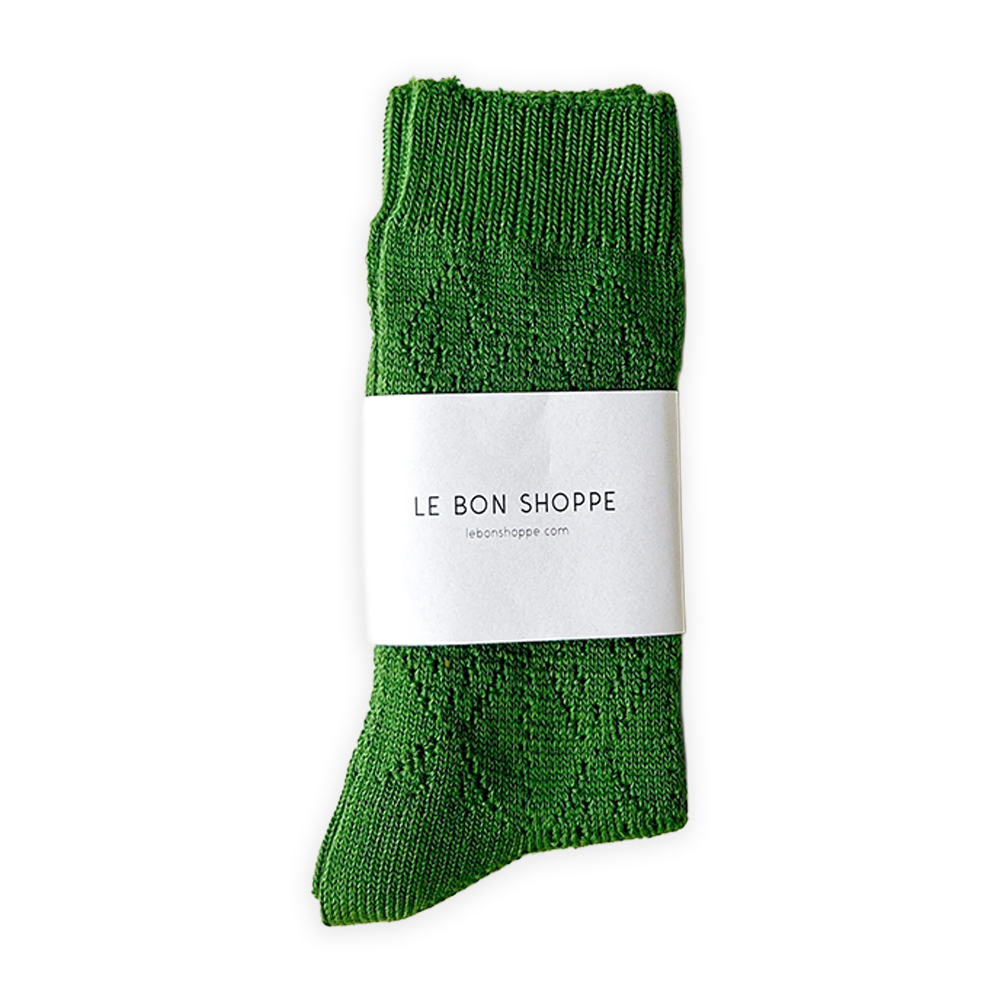 Le Bon Shoppe Modal Eyelet Socks Palm Green