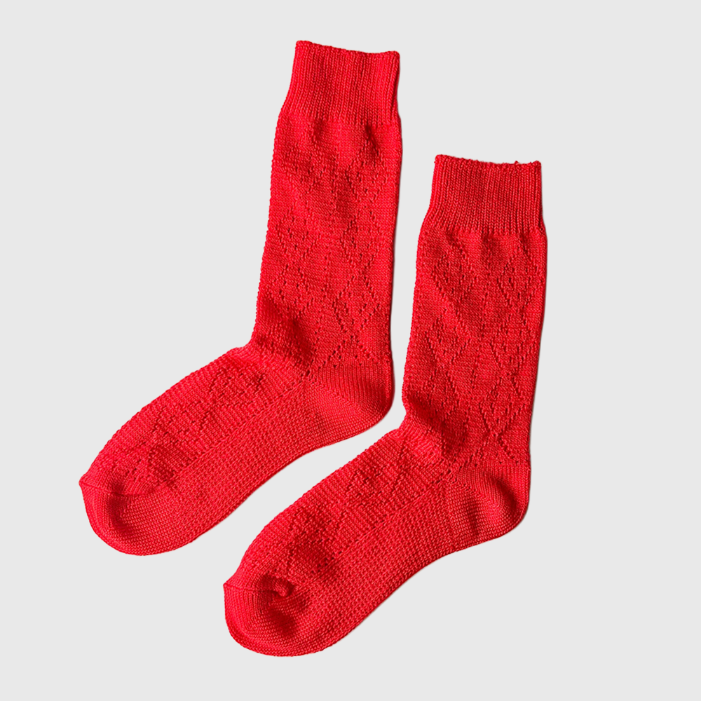 Le Bon Shoppe Modal Eyelet Socks Poppy Red