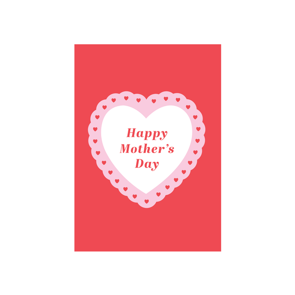 Iko Iko Text Card Doily Heart Mother's Day
