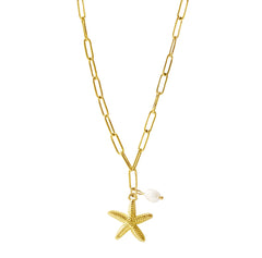 Iko Iko Necklace Starfish Pearl Gold