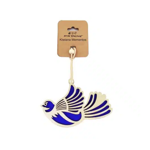 Kiwiana Wood and Acrylic Decoration  Pīwakawaka