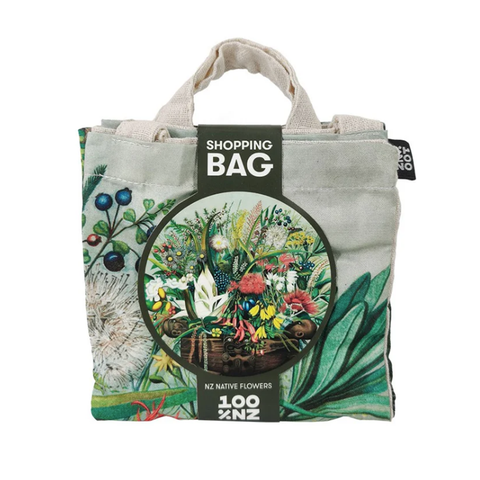 100% NZ Shopping Bag Native Flowers