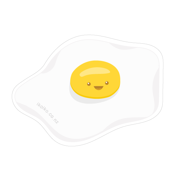 Iko Iko Fun Size Sticker Happy Fried Egg