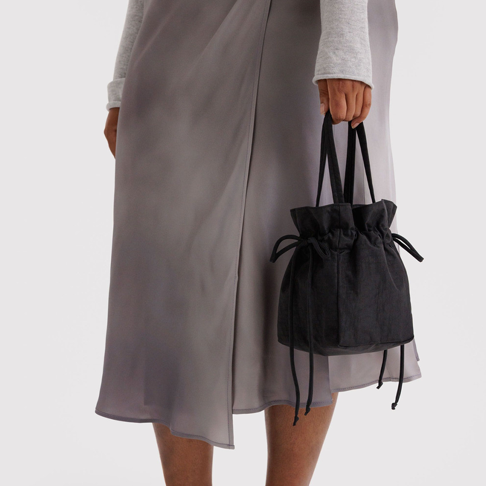 Baggu Nylon Drawstring Bag Black