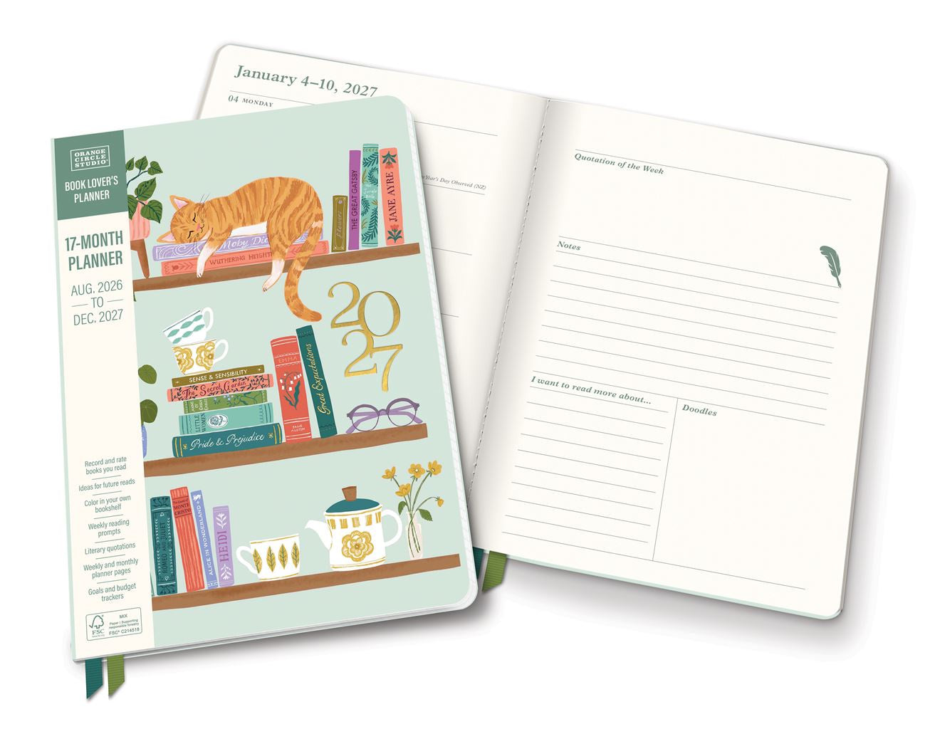 Orange Circle Studio 2027 Clara Clothbound Planner Library Catalog