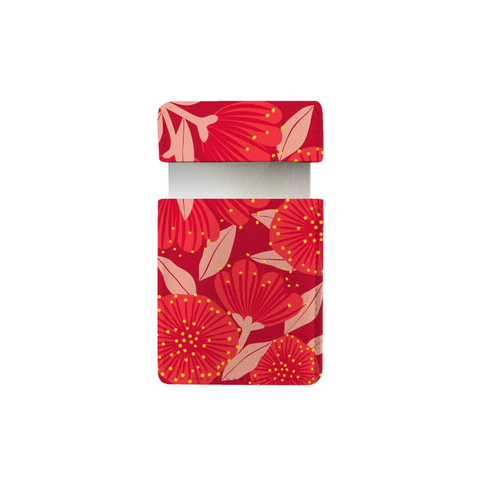 100% NZ Pocket Mirror Bright Botanical Red Pohutukawa
