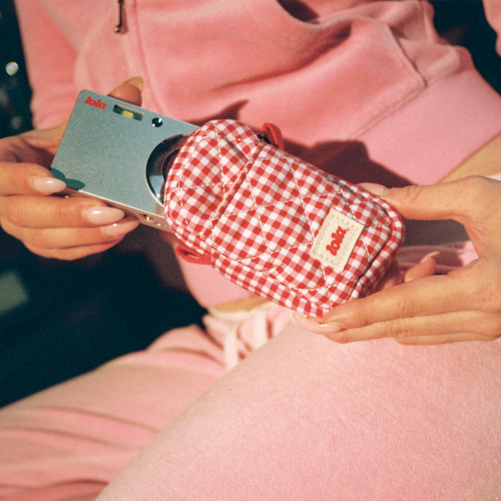 Lola Camera Pouch Red Gingham