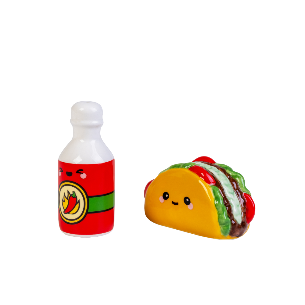 Taco & Hot Sauce Ceramic Salt & Pepper Shakers