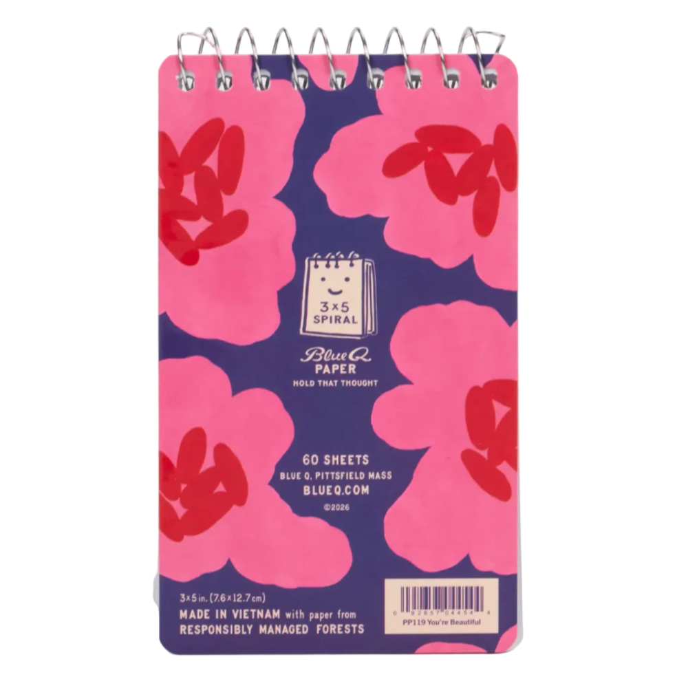 Blue Q Spiral Notepad You're Beautiful