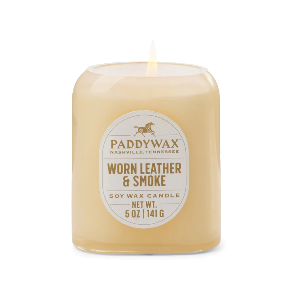 Paddywax Vista Candle Tan 141g Worn Leather and Smoke