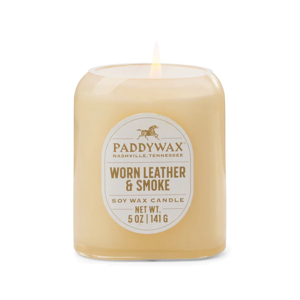 Paddywax Vista Candle Tan 141g Worn Leather and Smoke