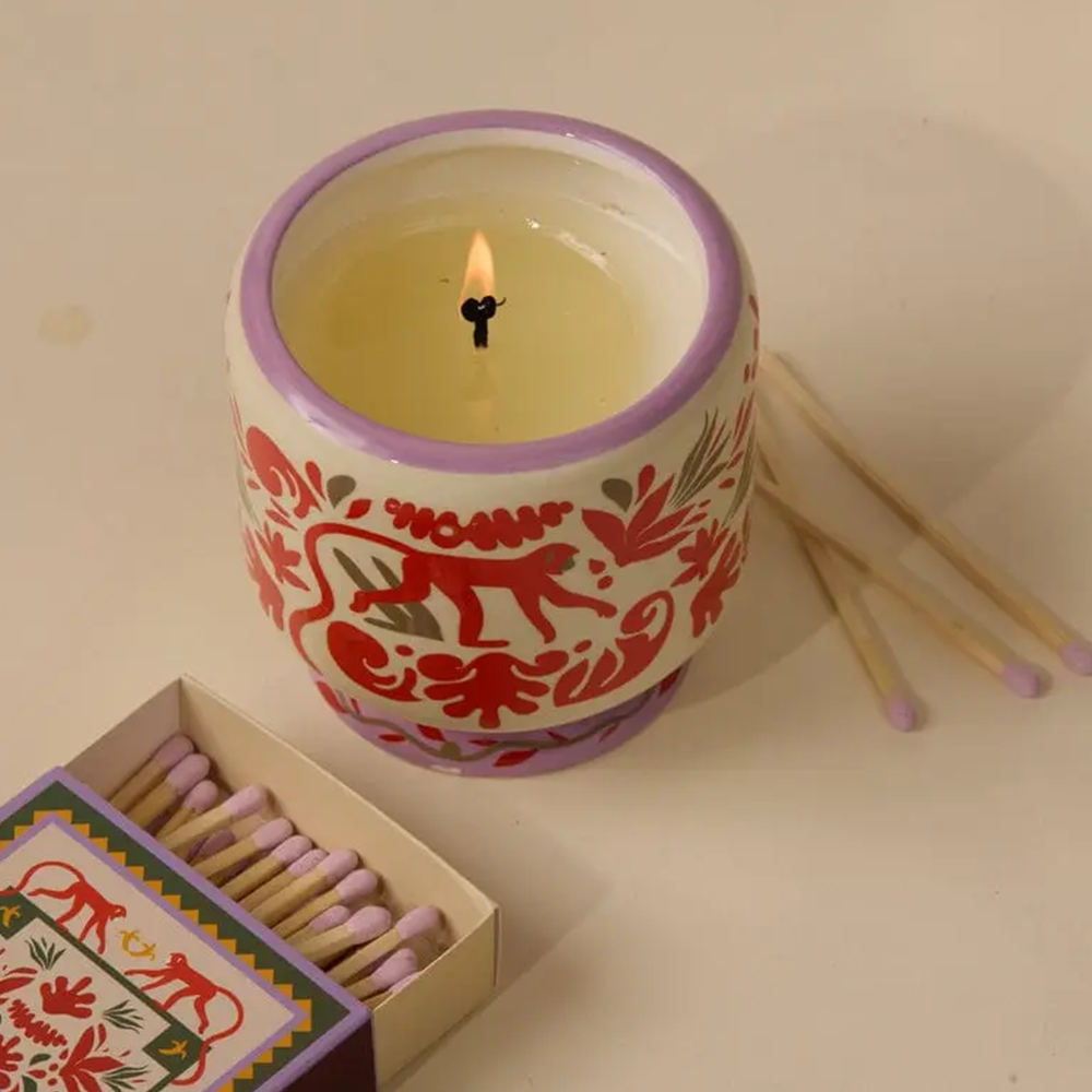 Paddywax Adopo Jungle Ceramic Candle Coconut and Amber 226g