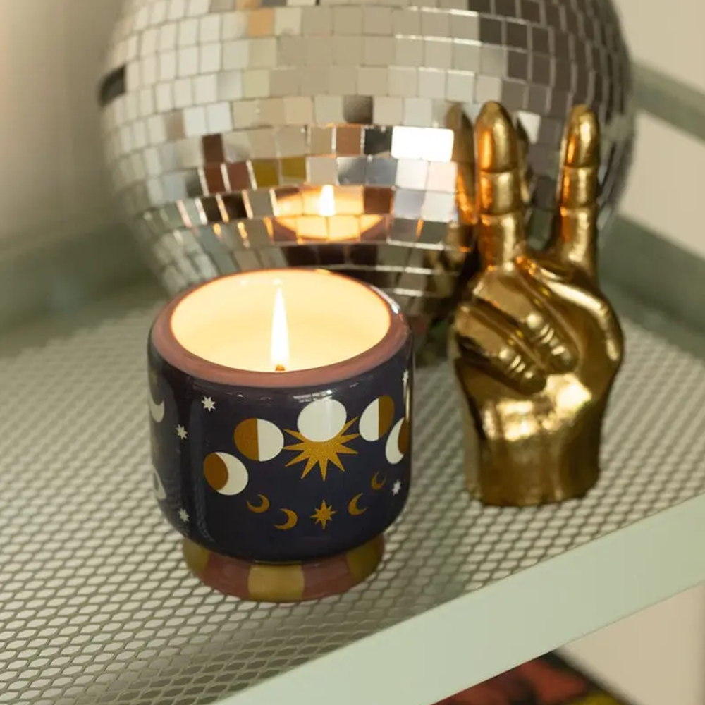 Paddywax Adopo Moon Phase Ceramic Candle Jasmine and Rose