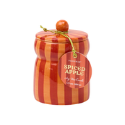Paddywax Festive Cabana Ceramic Candle Red Coral Striped Spiced Apple 184g