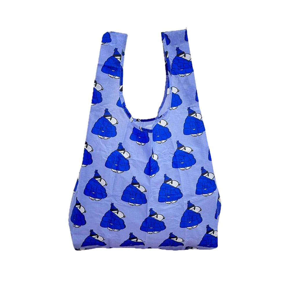 Baggu x Peanuts Standard Reusable Bag Puffer Snoopy Blue