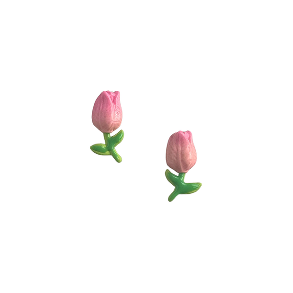 Tulip Studs Flower Pink