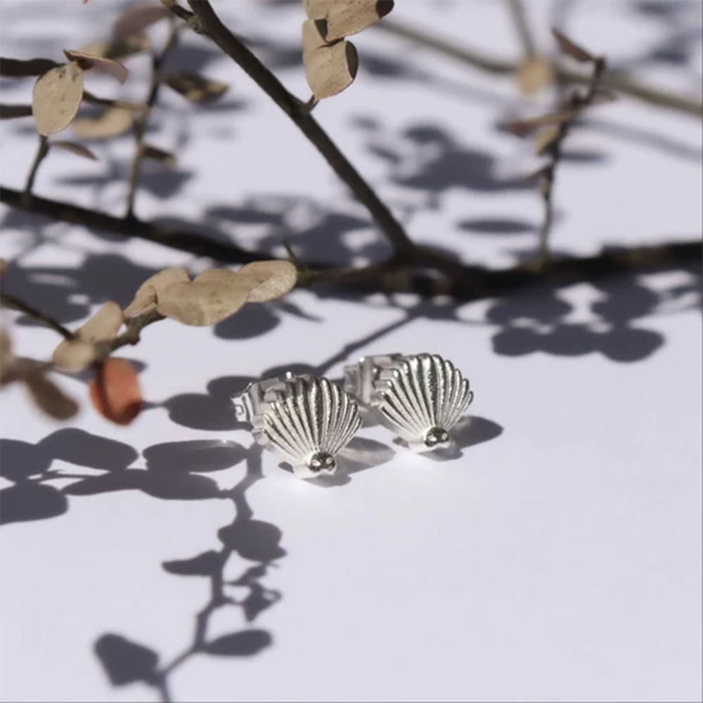 Little Taonga Studs Piwakawaka Tail and Eyes Silver