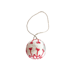 Christmas Decoration Felt Embroidered Bauble Assorted