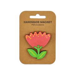 100% NZ Wooden Magnet Pōhutukawa